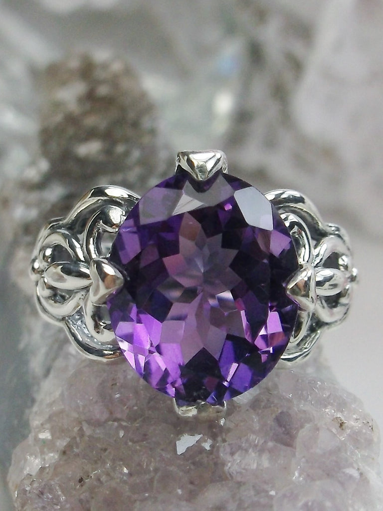 Natural Purple Amethyst Ring, Gothic Jewelry, Sterling Silver, Silver Embrace Jewelry, D111