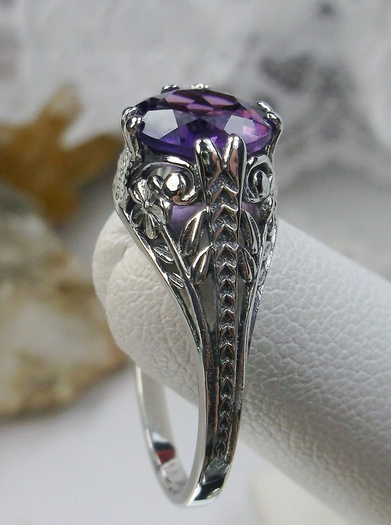 Purple Amethyst Ring, Deco2Fleur, Victorian Jewelry, Silver Embrace Jewelry