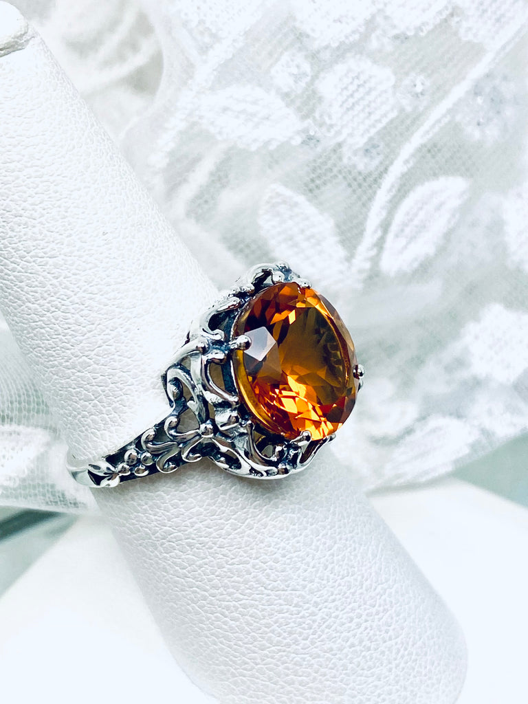 ﻿5ct. Natural Orange Citrine Ring Description Speechless Design#103