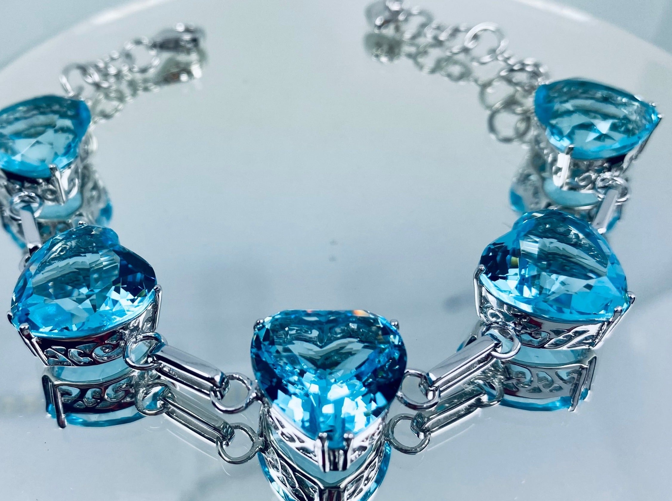 Raw Aquamarine bracelet, March birthstone bracelet, Handmade 925 sterl –  Pure Soul Jewels