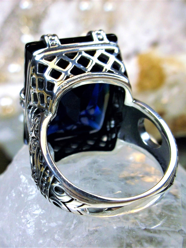 Blue Sapphire Ring, 6Prong Ring, Choice of Gemstone, Art Deco Ring, Vintage style Jewelry, Silver Embrace Jewelry, D104
