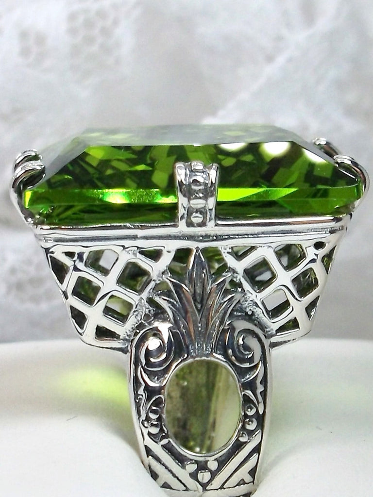 Green Peridot Ring, 6Prong Ring, Choice of Gemstone, Art Deco Ring, Vintage style Jewelry, Silver Embrace Jewelry, D104