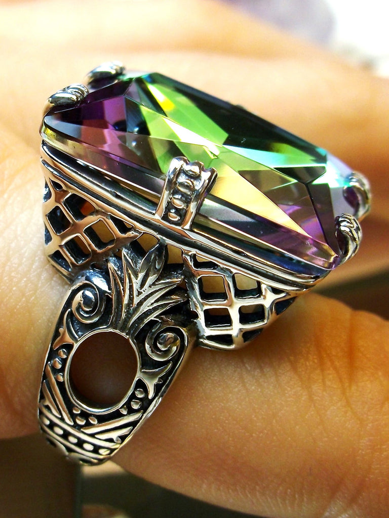 Mystic Topaz Ring, 6Prong Ring, Choice of Gemstone, Art Deco Ring, Vintage style Jewelry, Silver Embrace Jewelry, D104