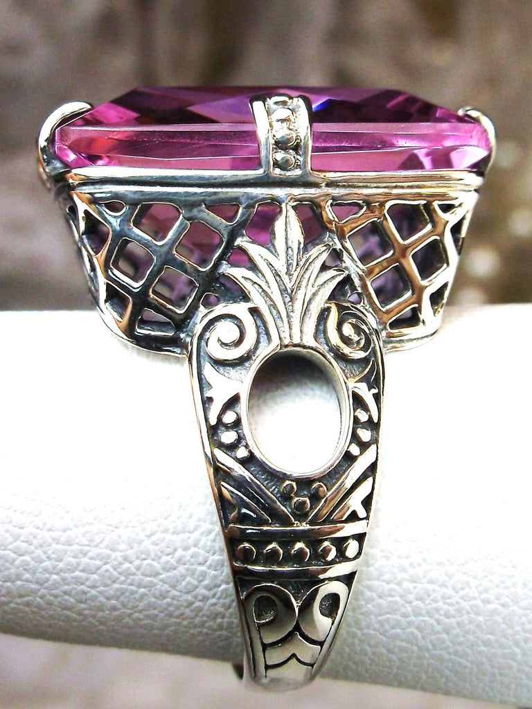 Pink Topaz Ring, 6Prong Ring, Choice of Gemstone, Art Deco Ring, Vintage style Jewelry, Silver Embrace Jewelry, D104
