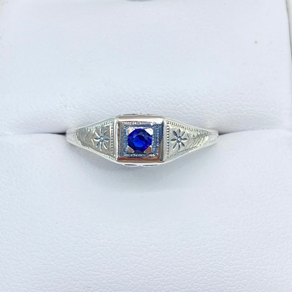 London Blue Topaz ring, sterling silver, deco wedding ring, D155, Silver Embrace Jewelry