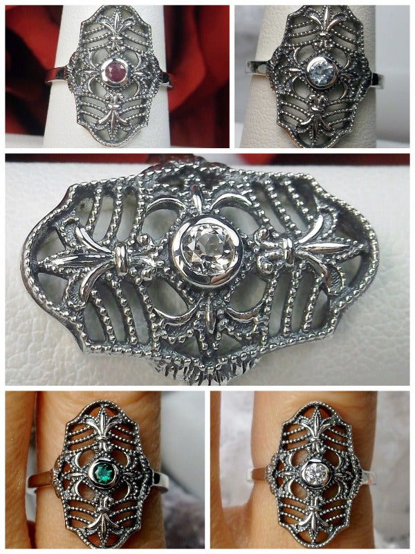 Victorian jewelry, Sterling Silver Filigree, Silver Embrace Jewelry, François D216