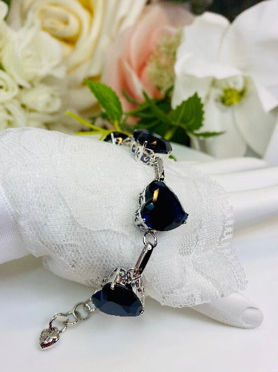 Personalised Sapphire Bracelet, Dainty September Birthstone Jewellery –  Dainty Rocks Jewellery