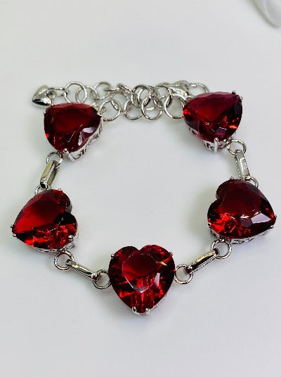 Carrie Elspeth - Bracelet - Cherry Quartz Gemstone heart bracelelet - Foxy  Lots