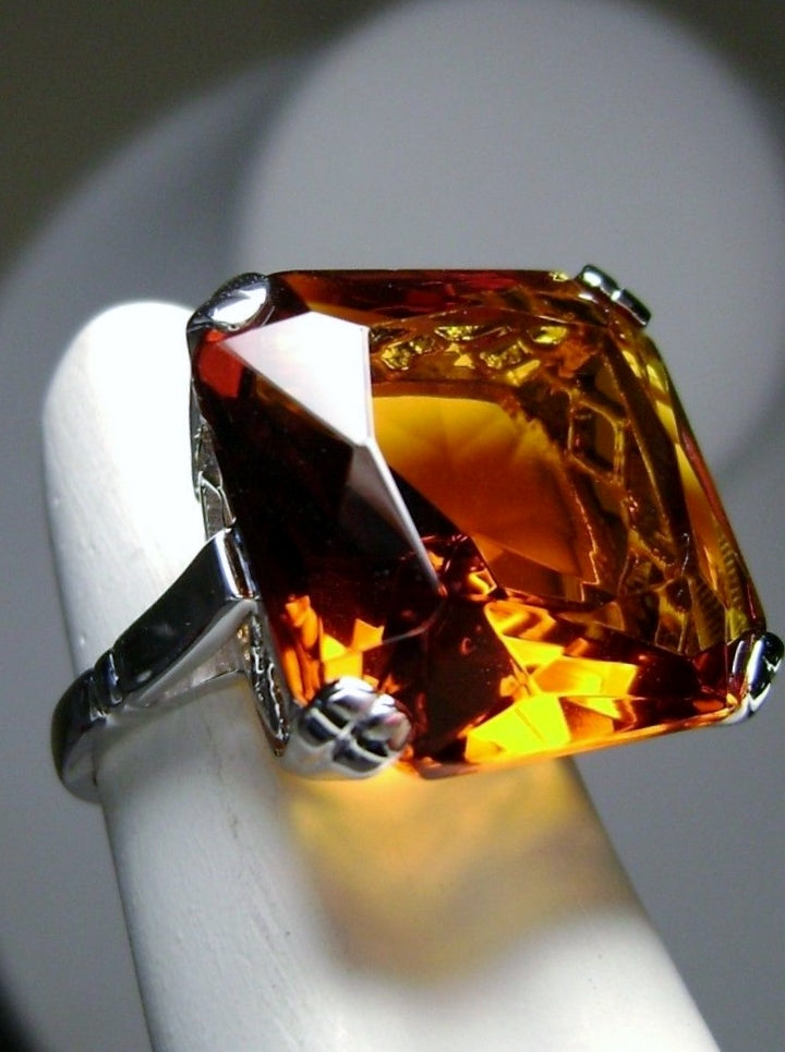 Silver Ring Orange Moonstone Gem – Karizma Jewels