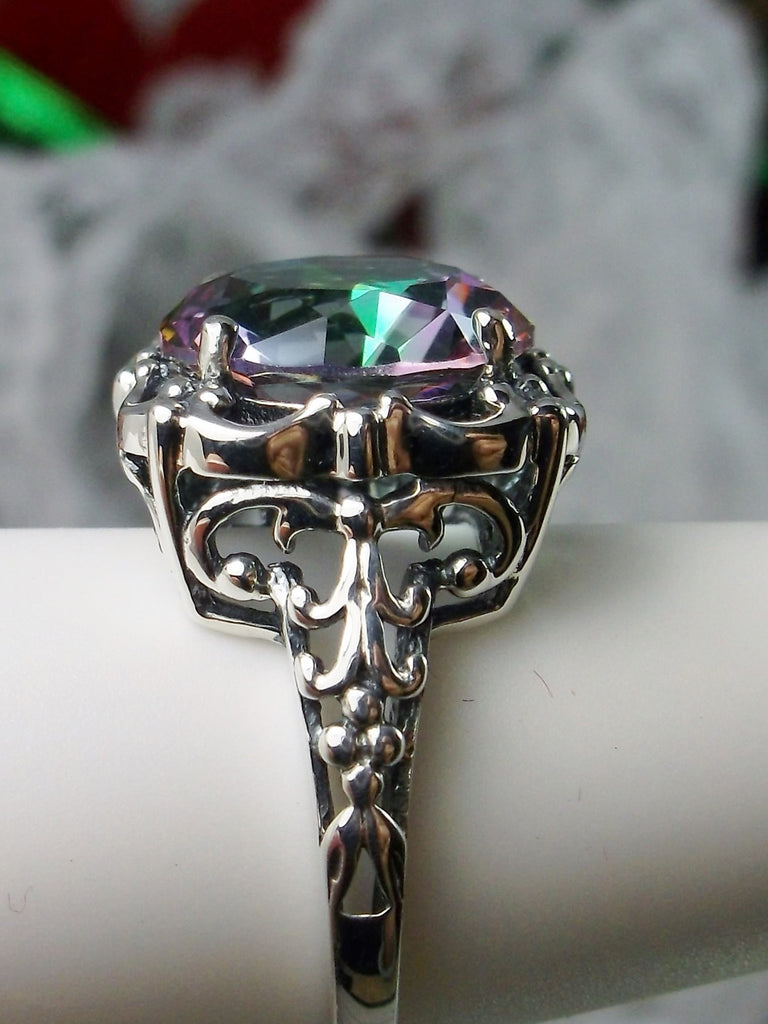 Mystic Topaz Ring, Speechless Design #D103, Sterling Silver Filigree, Vintage Jewelry, Silver Embrace Jewelry