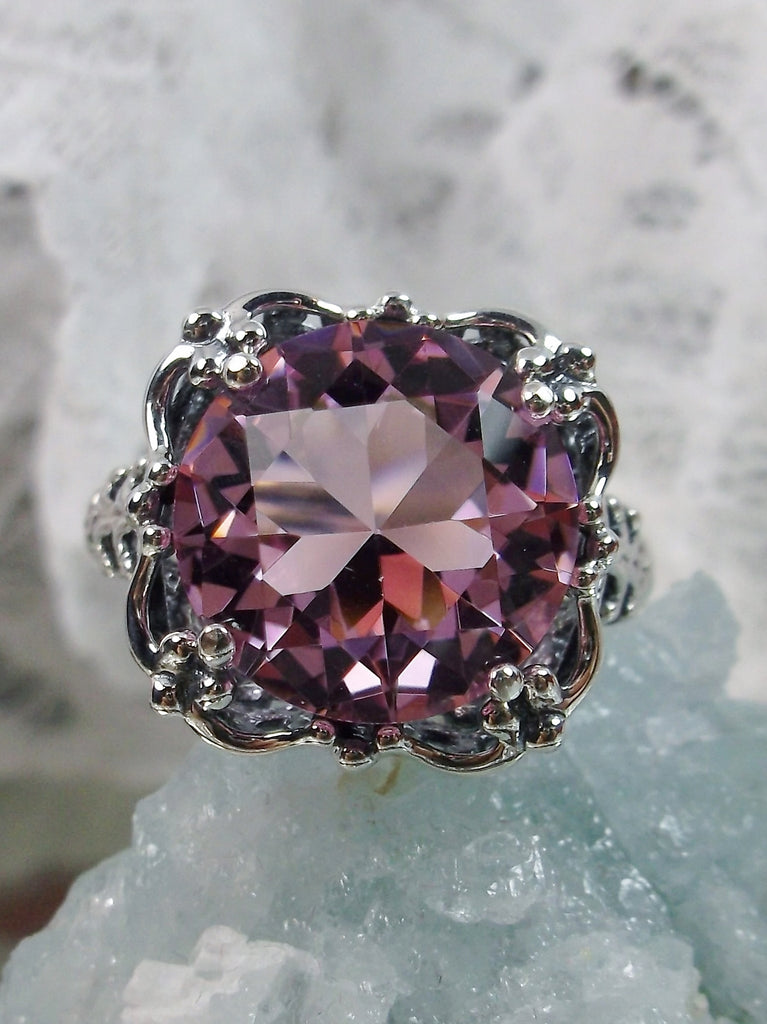 Pink Topaz Ring, Speechless Design #D103, Sterling Silver Filigree, Vintage Jewelry, Silver Embrace Jewelry