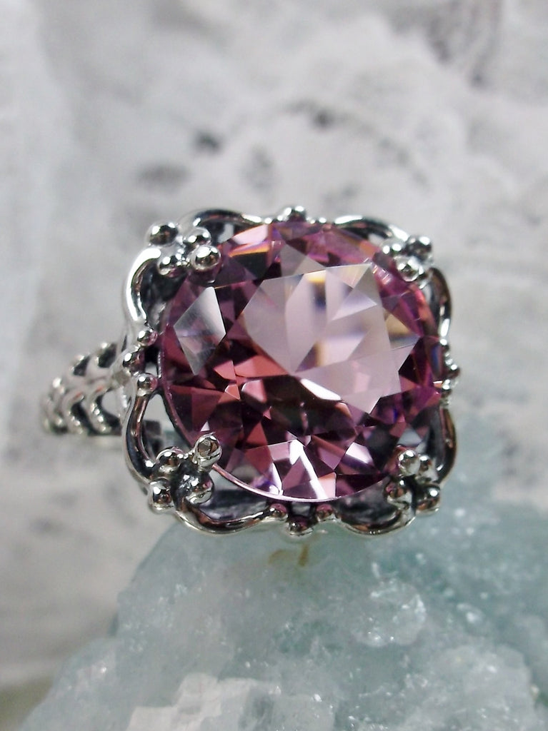 Pink Topaz Ring, Speechless Design #D103, Sterling Silver Filigree, Vintage Jewelry, Silver Embrace Jewelry