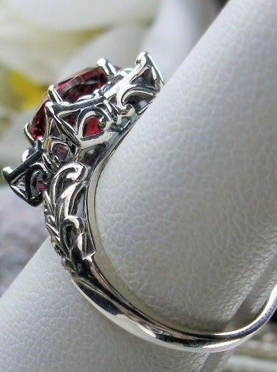 Star Ring, Ruby Ring, Gothic Jewelry Design#D121 – Silver Embrace