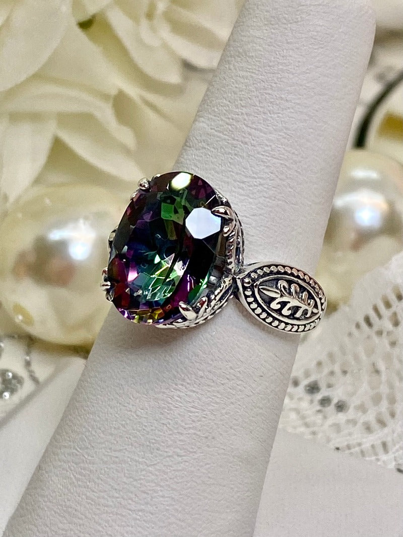 OOAK Oval Mystic Topaz Cocktail Statement Colorful Gemstone Ring Size |  sillyshinydiamonds