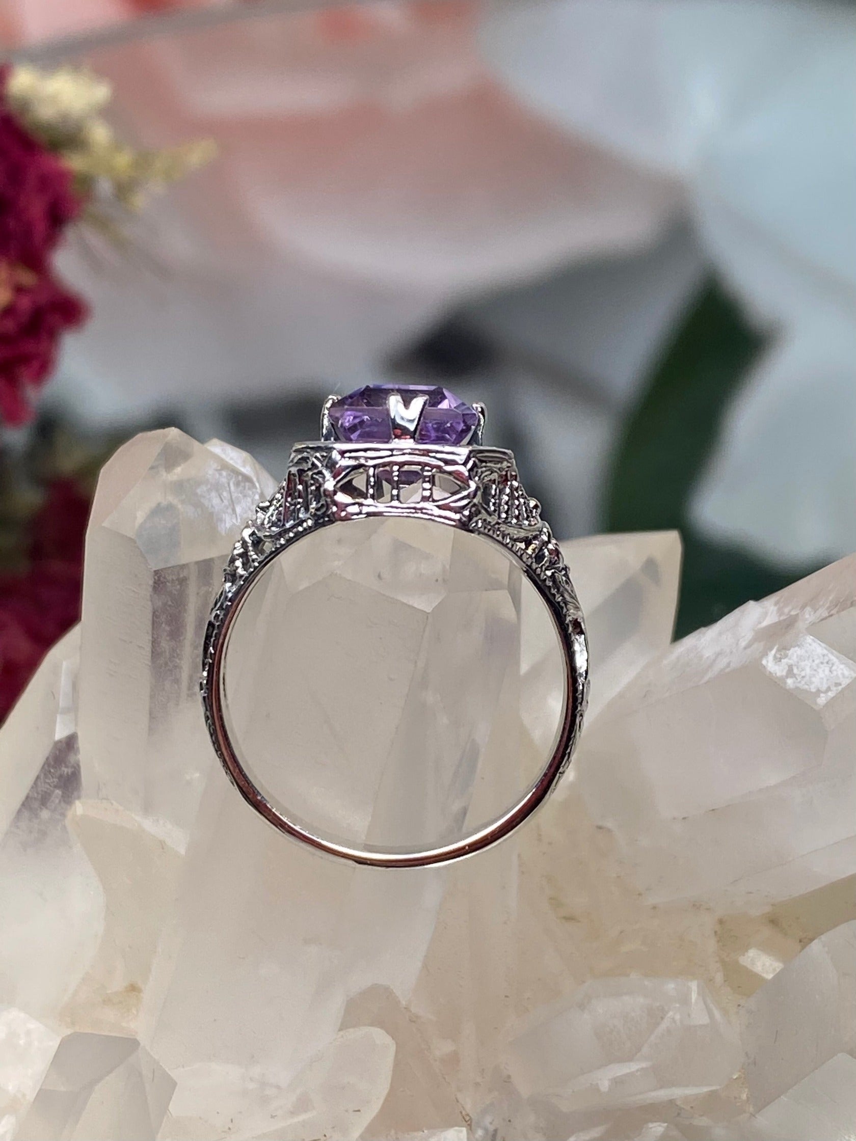 Natural Purple Amethyst, Ruby 925 Solid Sterling Silver Engagement Ring  Size 5, 6, 7, 8, 9 | Natural Rocks by Kala