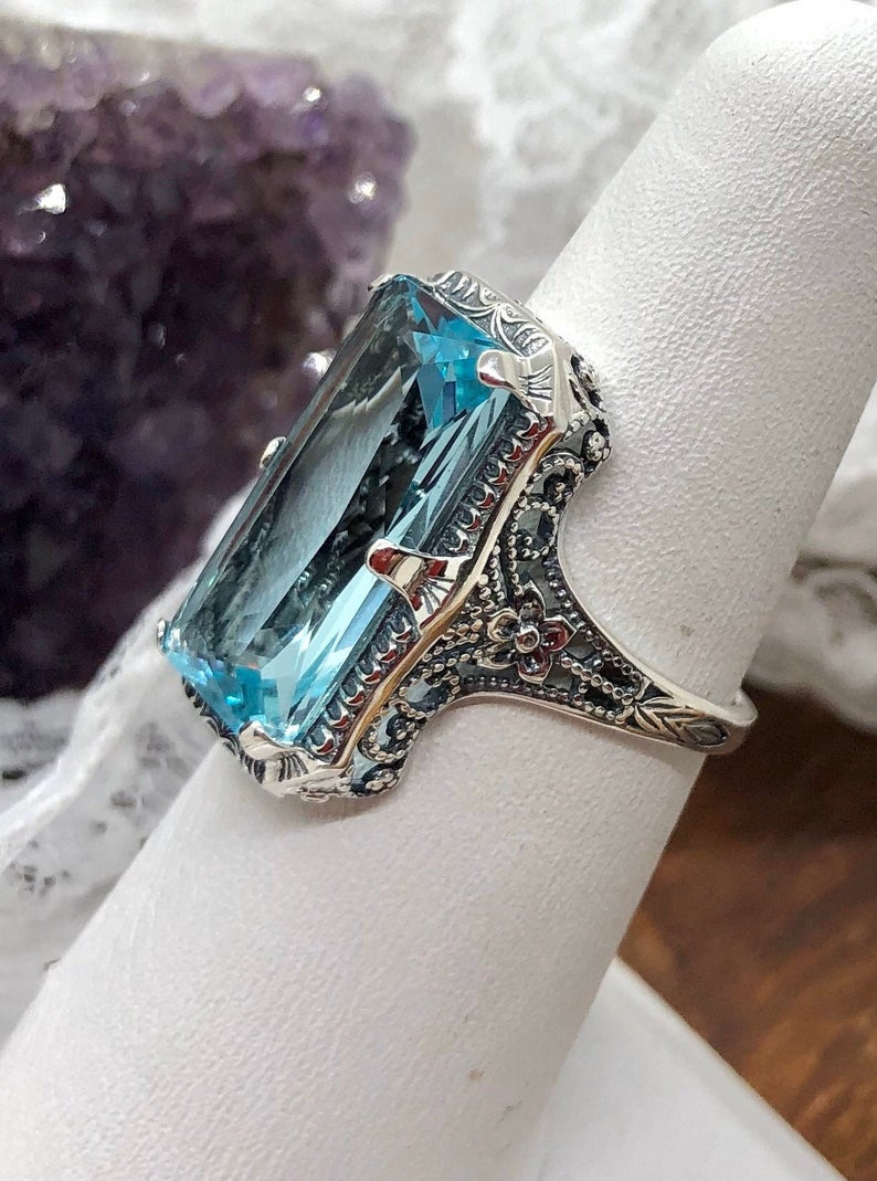 KUNDLI GEMS Aquamarine Ring Natural Stone Original And Certified  Astrological purpose for unisex Stone Aquamarine Silver Plated Ring Price  in India - Buy KUNDLI GEMS Aquamarine Ring Natural Stone Original And  Certified