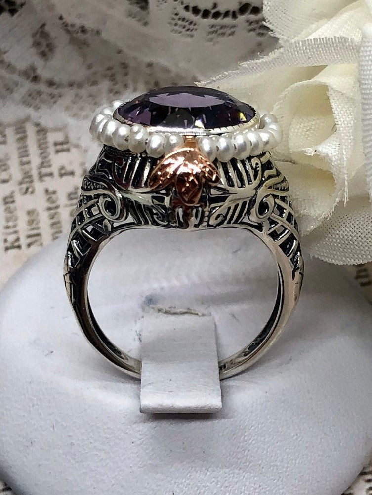 Amethyst Ring Sterling Silver | 925 Adjustable Amethyst Ring - Design  Adjustable Open - Aliexpress