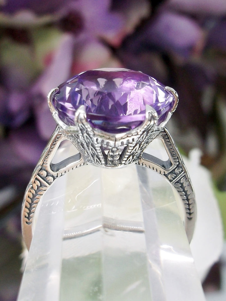 Natural Purple Amethyst Ring, Circa 1900, 100 Year, Sterling Silver Ring, Silver Embrace Jewelry