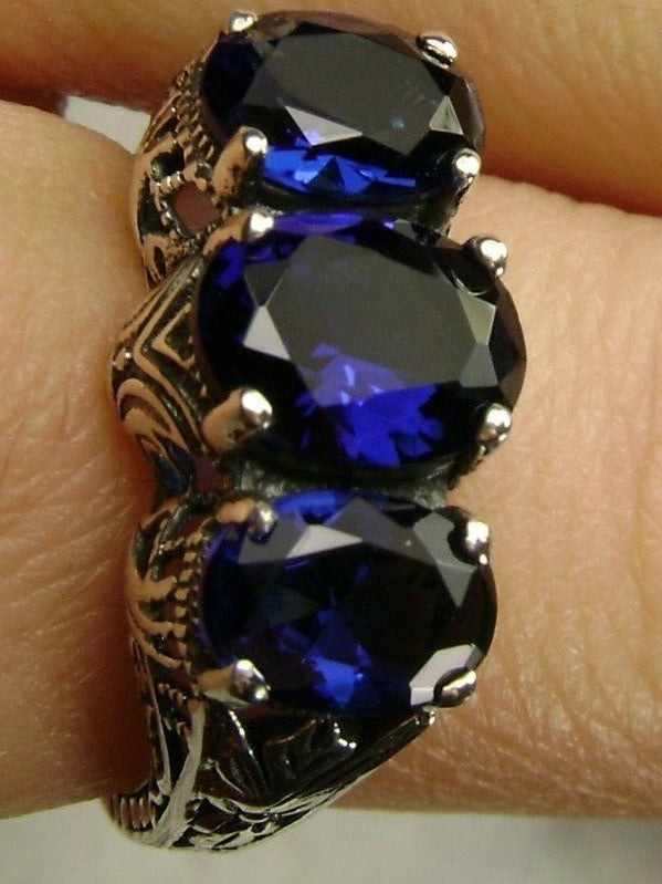 Victorian 3.70 CTW Sapphire Diamond 18 Karat Gold Antique Three Stone -  Ruby Lane