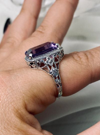 Silver Wave Gemstone Ring - Amethyst – Make Made Jewelry