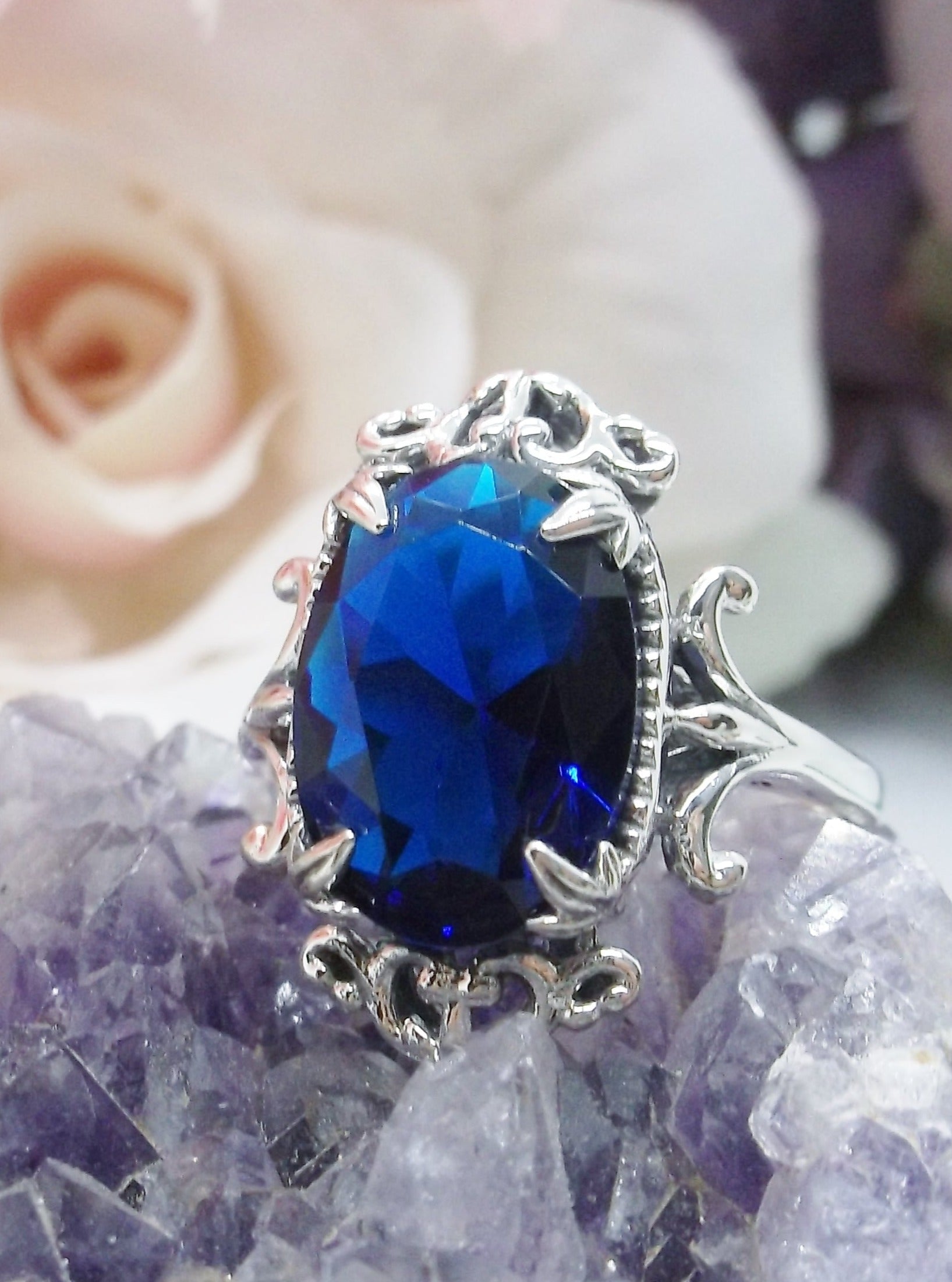 Lab-Grown Emerald-Cut Blue Sapphire Signet Ring | Angara