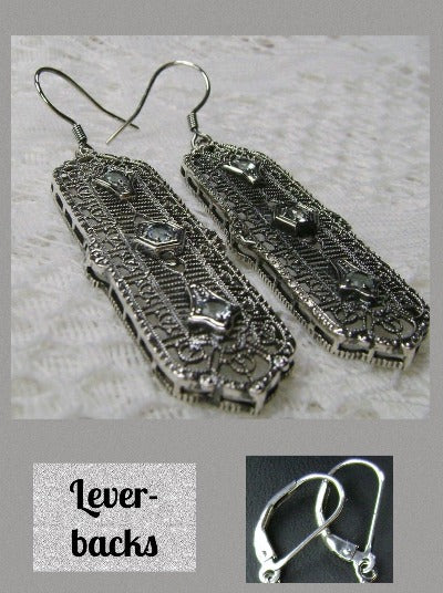Natural Blue Topaz Earrings, 3 Kings, Sterling silver filigree, trinity gem earrings, silver Embrace Jewelry, E197, leverbacks