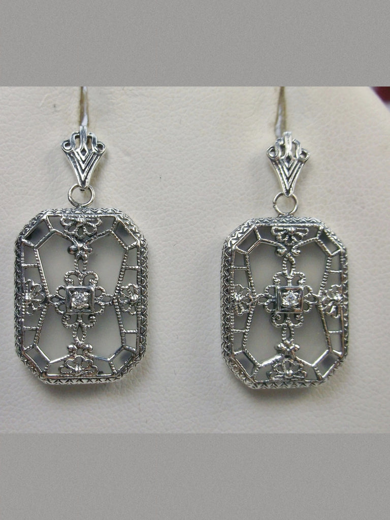 Frosted White Camphor Glass Earrings, Stained Glass, Art Deco Jewelry, Silver Embrace Jewelry