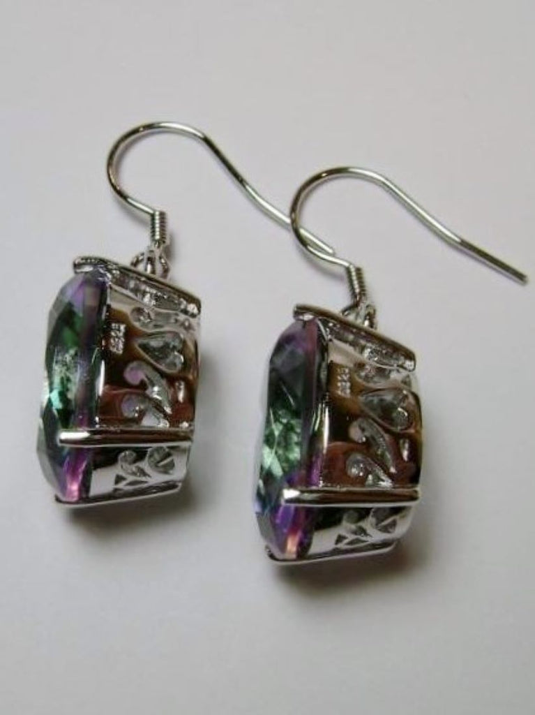 Mystic Topaz Earrings, Oval gemstone, Victorian Jewelry, Silver Embrace Jewelry