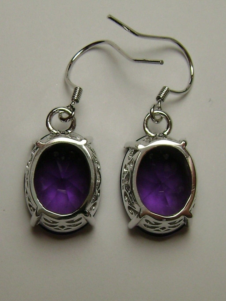 Purple Amethyst Earrings, Oval gemstone, Victorian Jewelry, Silver Embrace Jewelry