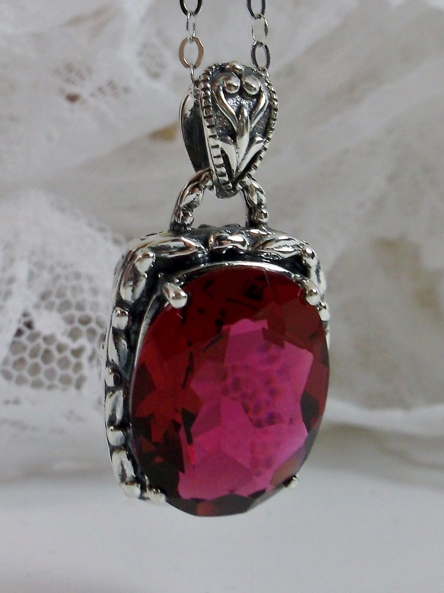 Seven Layer Ruby Necklace - Natural Red Rubies