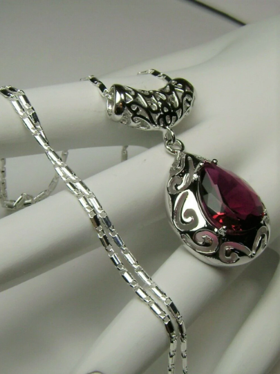 Heart-Shaped Lab-Created Ruby Pendant in 10K White Gold with Diamond Accent  - 17