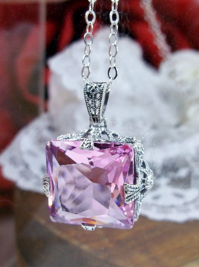 Soft Pink Silver Plated American Diamond Necklace Set
