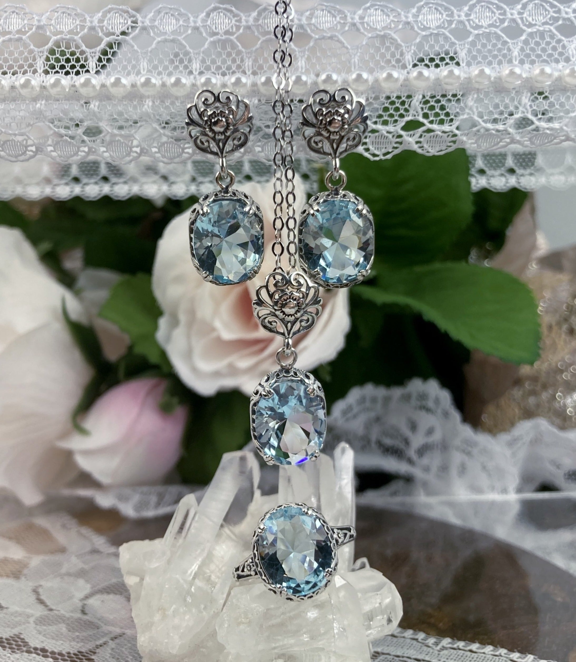 Aquamarine Cluster Necklace with Diamonds – Jamie Wolf